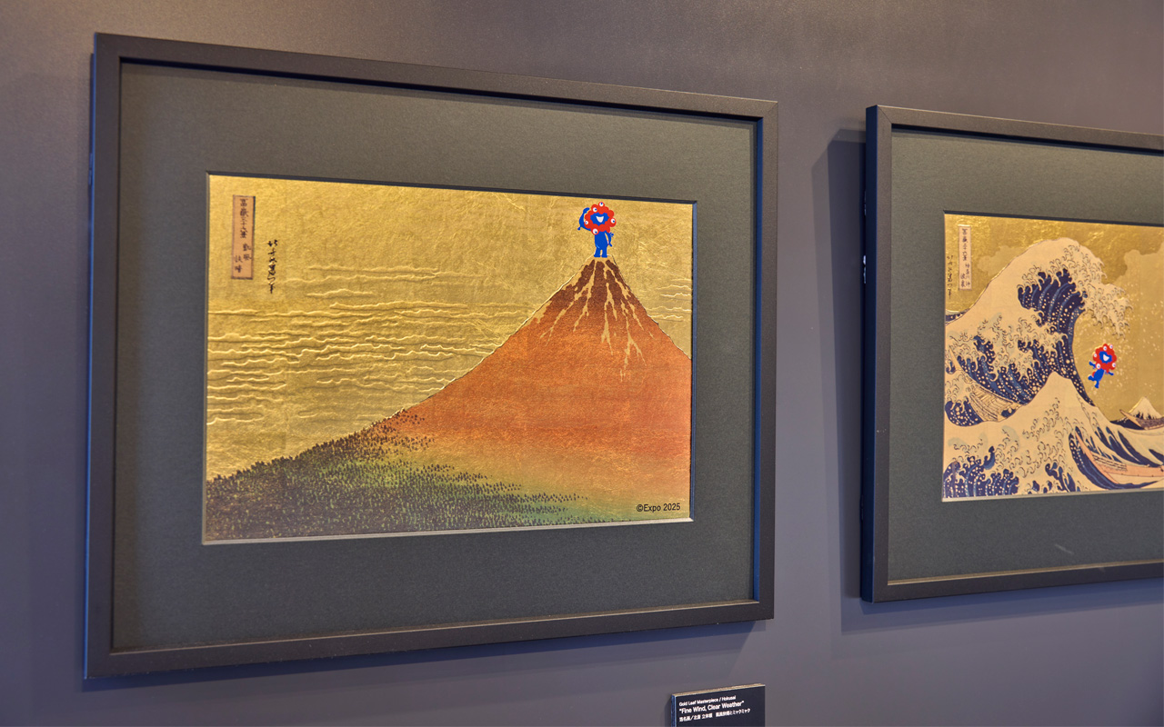 箔名画額販売の様子